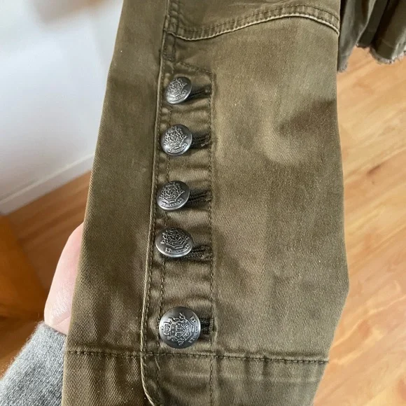 Free People Utility Peplum Double-Breasted Jacket - Olive Green - Picture 4 of 10